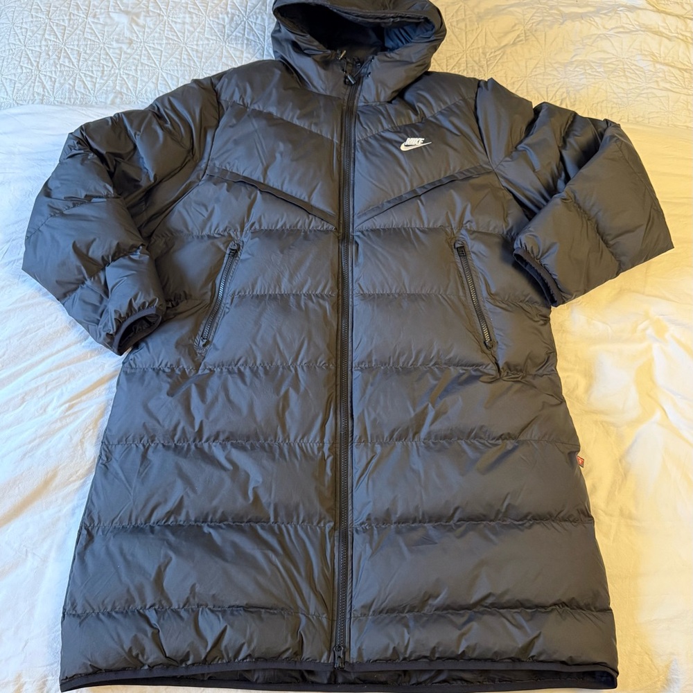 Nike Men’s Long Black Puffer Coat